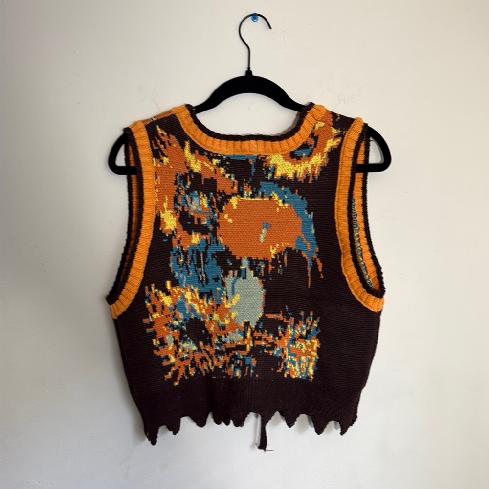 Vincent Van Gogh Sundflowers Knit Sleeveless Sweater Vest
